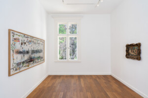Marzia Migliora, Paradossi dell'abbondanza #43, C’est a ce prix que nous mangeons du sucre, 2021, Collage und Zeichnung auf Papier/ Collage and drawing on paper, Courtesy die Künstlerin und Galleria Lia Rumma/ Courtesy the artist and Galleria Lia Rumma, School of Fontainebleau, Ceres mit den vier Elementen, Frühes 17. Jhd./ Early 17th century, Öl auf Holz/ Oil on panel, Courtesy Döpfner Collection © Villa Schöningen. Foto: Sascha Herrmann, 2026.