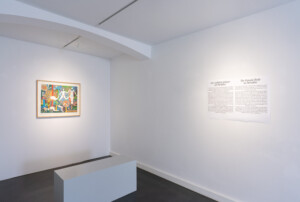 Dorothy Iannone, Flora und Fauna, Um 1973/ Around 1972, Gouache, Tusche und Filzstift auf Karton/ Gouache, ink and felt-tip pen on cardboard, Courtesy Döpfner Collection © Villa Schöningen. Foto: Sascha Herrmann, 2026.
